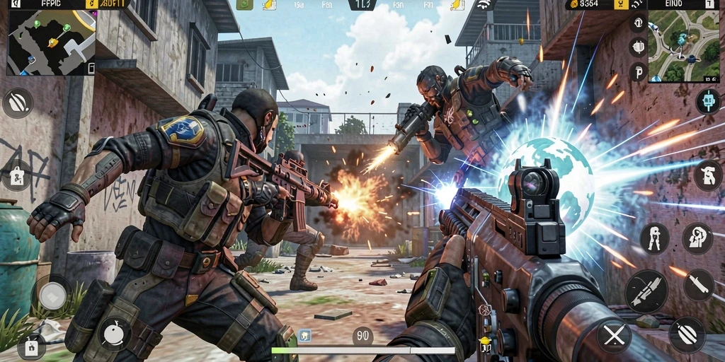 Tampilan menarik dari gameplay menegangkan dalam 8364.