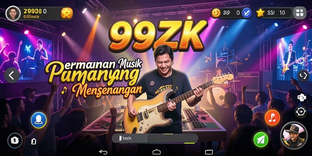 Tangkapan layar gameplay 999ZK dengan fitur musik yang interaktif.