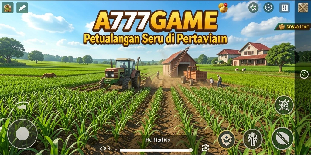 Tampilan gameplay menarik dalam A777GAME yang menggambarkan aktivitas bertani.