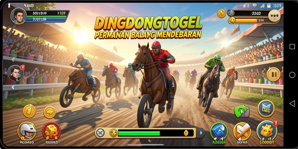 Tampilan gameplay DINGDONGTOGEL yang mengasyikkan saat balapan.