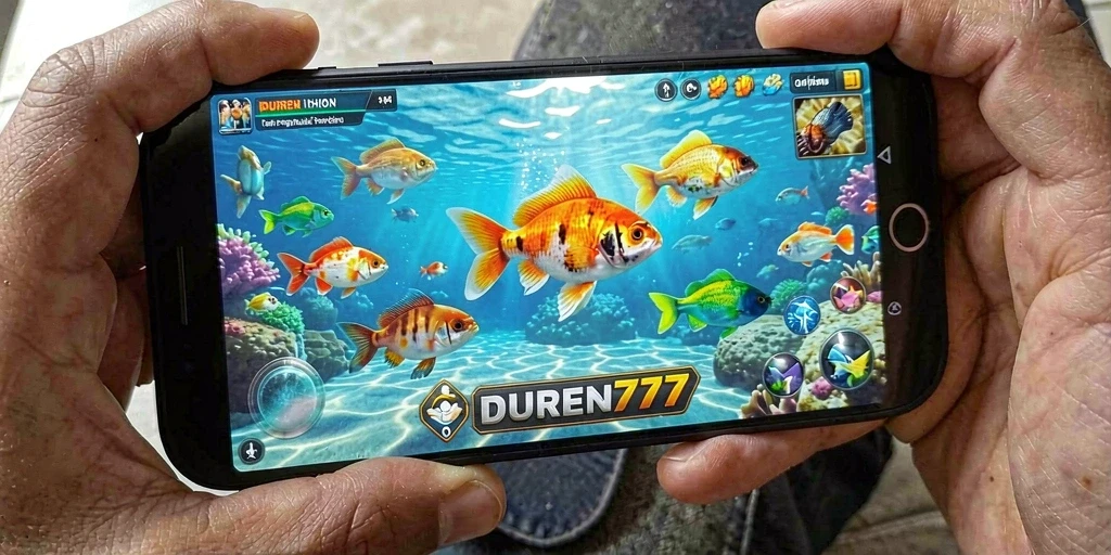 Screenshot gameplay DUREN777 yang seru saat menembak ikan.