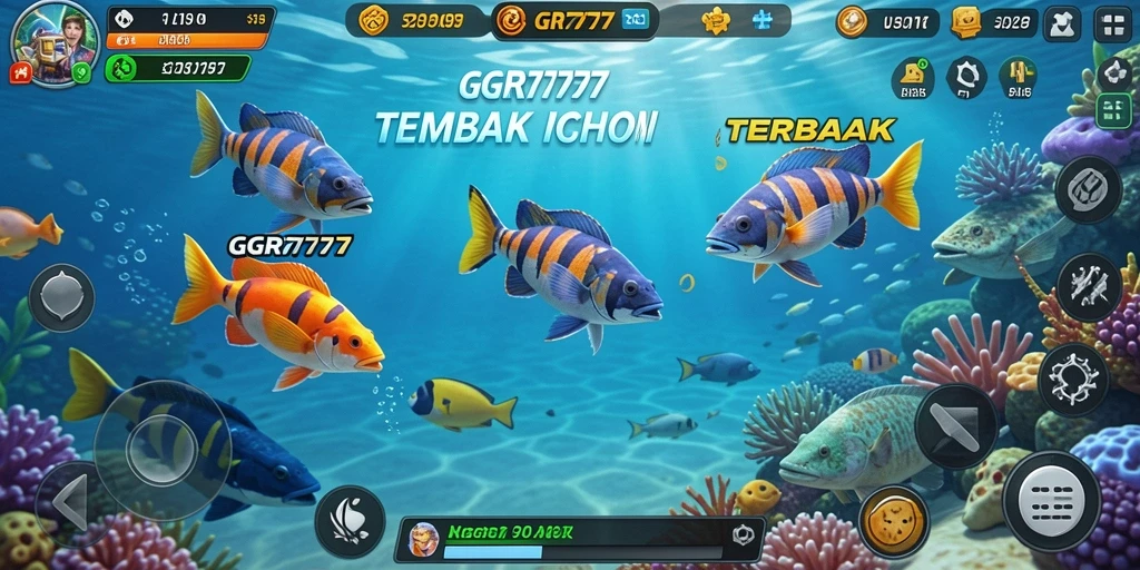 Gameplay GGR7777 yang mendebarkan dalam menjaring ikan.
