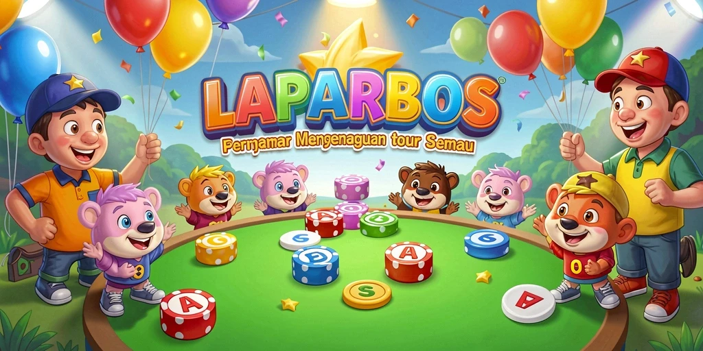 Tampilan antarmuka LAPARBOS yang menarik dan gameplay Bingo yang interaktif.