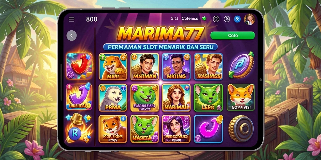 Screenshot menampilkan gameplay seru dan antarmuka menarik dari MARIMA77.