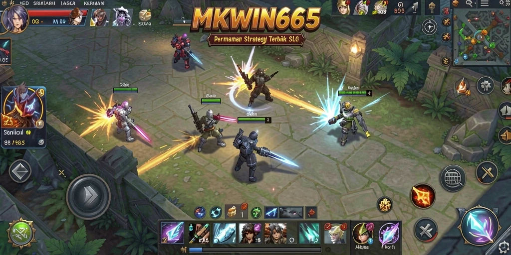 Tangkapan layar menunjukkan aksi strategis dalam gameplay SLG MKWIN666.