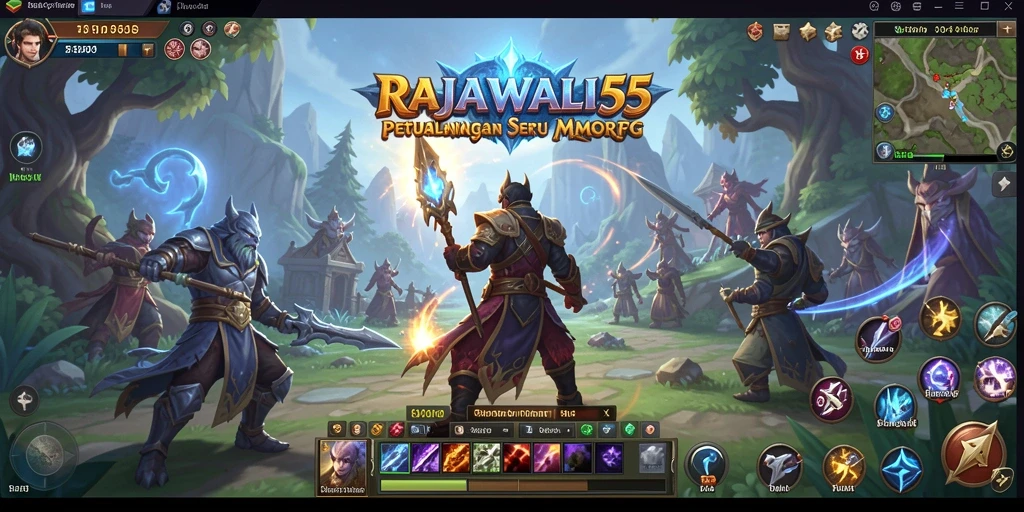 Tangkapan layar dari gameplay seru RAJAWALI55 yang menunjukkan aksi pertempuran MMORPG.
