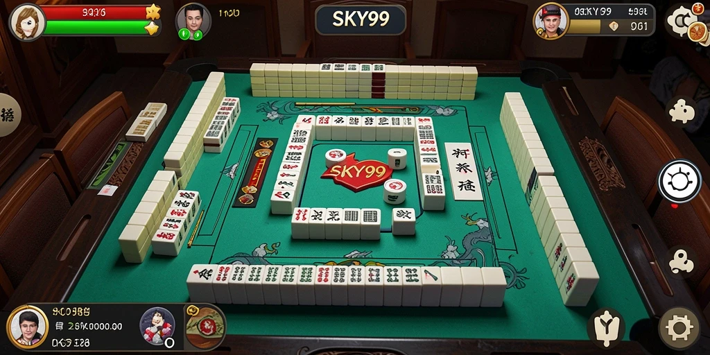 Tampilan screenshot gameplay Mahjong di SKY99.