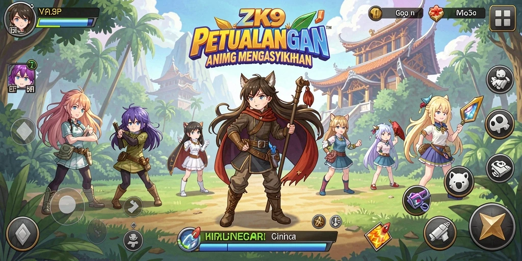 Screenshot gameplay ZK9 menampilkan petualangan seru dalam dunia anime.